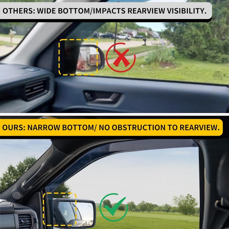 Maxzina Extended Visor Rain Guards Compatible with 2015+ F150 2017+ Raptor F-250 F-350 F-450 F-550 Super Duty SuperCrew Front and Rear in-Channel Window Visors Wind Deflectors 4PCS Accessories - Image 2